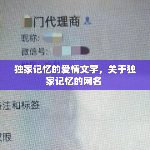 獨家記憶的愛情文字，關(guān)于獨家記憶的網(wǎng)名