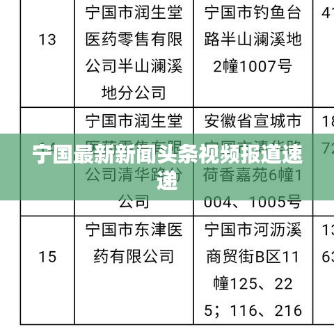 寧國(guó)最新新聞?lì)^條視頻報(bào)道速遞