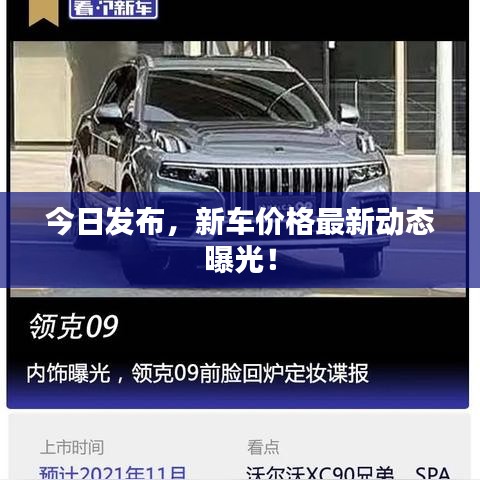 今日發(fā)布，新車價格最新動態(tài)曝光！