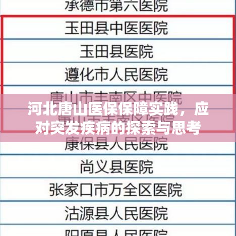 河北唐山醫(yī)保保障實(shí)踐，應(yīng)對(duì)突發(fā)疾病的探索與思考