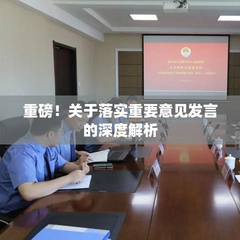 重磅！關(guān)于落實重要意見發(fā)言的深度解析