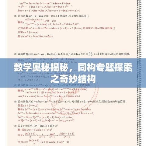 數(shù)學(xué)奧秘揭秘，同構(gòu)專題探索之奇妙結(jié)構(gòu)