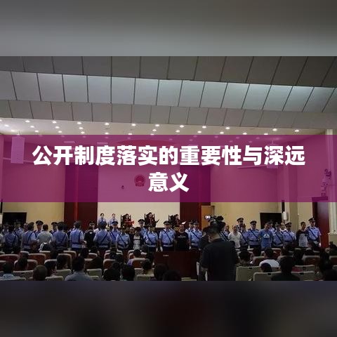 公開制度落實的重要性與深遠意義
