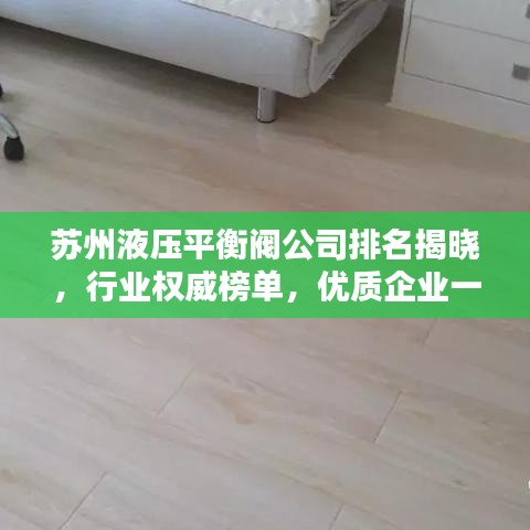 蘇州液壓平衡閥公司排名揭曉，行業(yè)權(quán)威榜單，優(yōu)質(zhì)企業(yè)一覽無余！