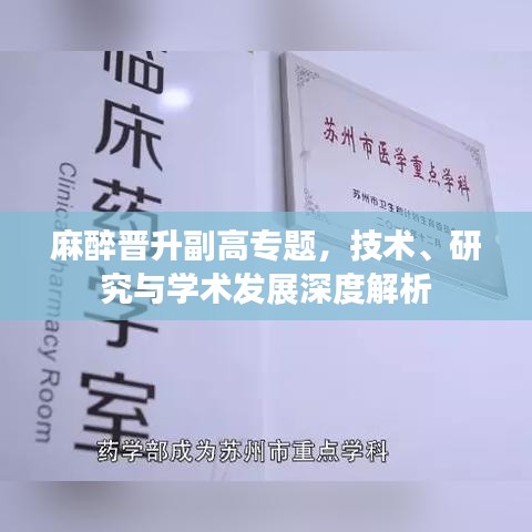 麻醉晉升副高專題，技術、研究與學術發(fā)展深度解析